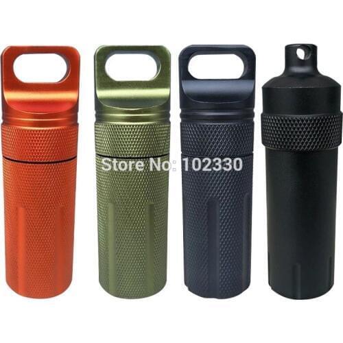 50pcs Waterproof Capsule Seal Bottle Aluminium Alloy Outdoor EDC Survival Pill Box Container First Aid Emergency Pills Case