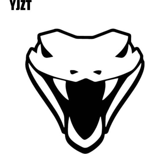 YJZT 14.3CM*15CM Snake Head Decorate Pattern Car Stickers Bumper Vinyl Decal Black/Silver C4-1520