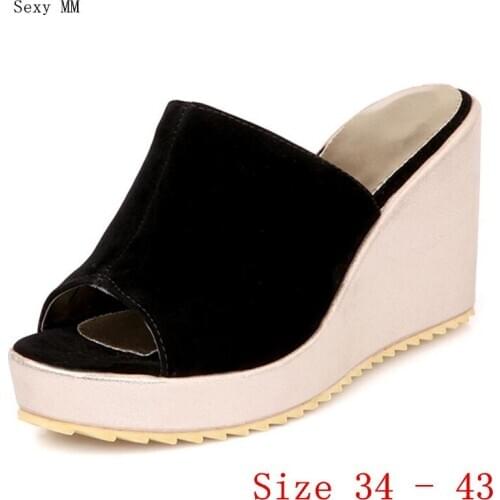Women Platform High Heel Wedge Sandals Summer Shoes Slippers Woman High Heels Wedges Gladiator Sandals Plus Size 34-40 41 42 43