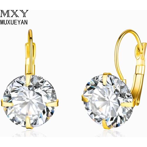 925 Sterling Silver Big Luxury Crystal Hoop Earrings For Women High Quality Fine Jewelry Girl Gifts 2021 Trend MUXUEYAN