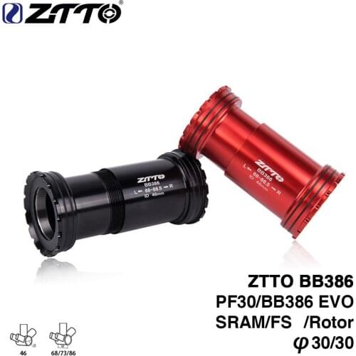 ZTTO BB386 Ceramic Bearing Press Fit Bottom Brackets 30mm Axis for MTB Road bike 46mm Frame Durability Thread lock BB 30 Crank