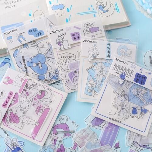 40 pcs/lot Cute People Decorative Scrapbooking Stickers DIY Kawaii Cartoon Journal Diary Sticker Korean Stationery Supplies