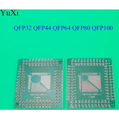 5PCS FQFP TQFP QFP 32 44 64 80 100 LQFP to DIP Transfer Board DIP Pin Board Pitch Adapter QFP32 QFP44 QFP64 QFP80 QFP100 to DIP