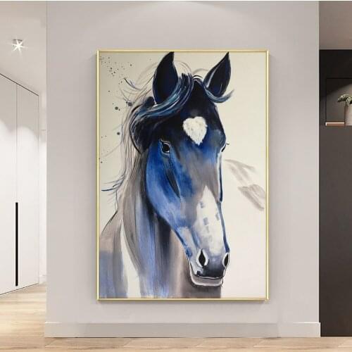 Abstract Modern Handmade Oil Painting On Canvas Palette Knife Horse 3D Animals Painting Wall Art For Home Living Room Decor