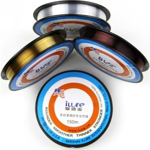 Promotion! 150M 3colors 100% Japanese Fluorocarbon Fishing Line Monofilament Carp Wire Leader Lines Tresse Peche Fly Line