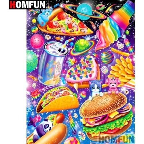 HOMFUN Full Square/Round Drill 5D DIY Diamond Painting "Color food" Embroidery Cross Stitch 3D Home Decor Gift A12656