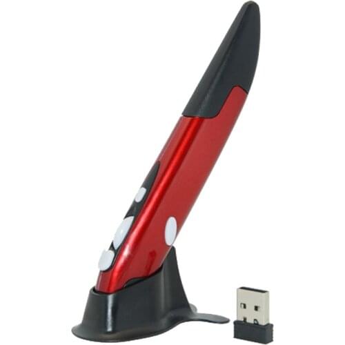 New Wireless Pen Mouse 2.4GHZ Computer Mouse USB 1600DPI Adjustable Red Mice wireless mouse For PC Laptop 2021