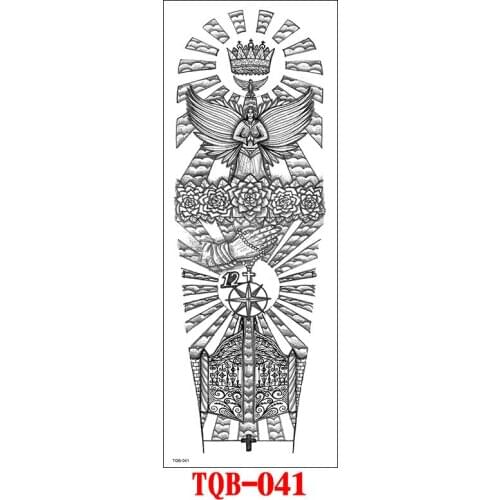 Large Arm Sleeve Tattoo Sticker Flower Angel Waterproof Tattoo Body Art Temporary Fake Tatoo For women men