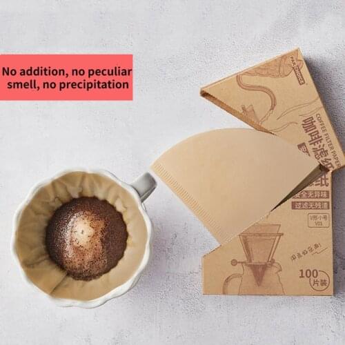 100PCS V Shape Coffee Filter Paper Cone 1-2/2-4Cup For V60 Dripper Coffee Filters Cups Espresso Coffee Drip Tools Paper Filters