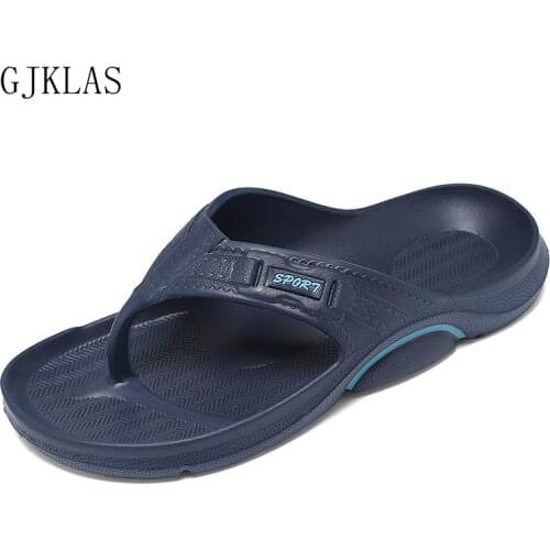 Grey Black Blue Flip Flops Summer Pvc Slippers for Men Casual Non-slip Weightlight Sandals Beach Shoes Men Flip Flops Slipers