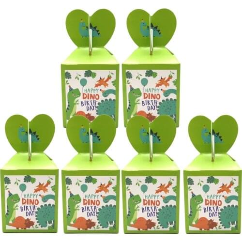 Dinosaur Theme Party Supplies Candy Box For Baby Shower Birthday Party Decor Cartoon Candy Bag Kids Birthday Paper Gift Boxes