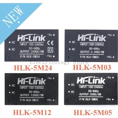 HLK-5M03 HLK-5M05 HLK-5M12 HLK-5M24 AC-DC 220V to 5V 3.3V 12V 24V 5W 5V700mA Power Supply Module AC DC Step Down Buck Module