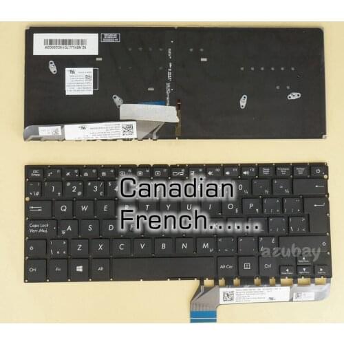Canadian French Keyboard For Asus Zenbook UX306UA UX305UAB NSK-WB7BU 0KNB0- 2624CB00 -2624FR00, 0KN0- UH1CB13 -UH1FR13 Backlit
