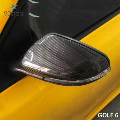 2 Pieces for VW Golf MK6 R20 Touran Golf GTI 6 Golf 6 R cc Carbon Fiber for Volkswagen Mirror Cover Caps