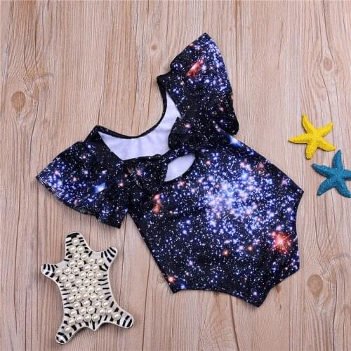 Summer Childrens Baby Girl One-piece Swimsuit Starry Sky Little Girl Swimsuit Baby Girl Fashion Printed Swimsuit