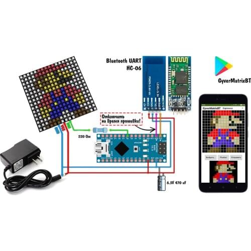 WS2812B 16x16 matrix Bluetooth gyverlamp kit;RGB addressable pixel GyverMatrixBT GyverMatrixOS Do-it-yourself cool LED matrix