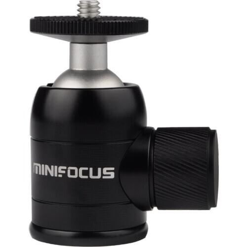 Mini Tripod Ball Head Adapter Ballhead Mount Alloy with 1/4 Holes for DSLR Camera Camcorder Cell Phone Monopod Mic Boom Pole