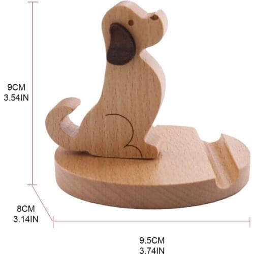 Animal Mobile Phone Stand Non-skid Wooden Creative Decor Excellent Holiday Gift for Colleagues Family Friends H8WE
