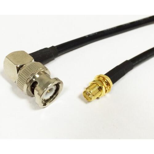 New RP-SMA Female Jack Connector Switch BNC Male Plug Right Angle Convertor RG58 Wholesale Fast Ship 100CM 40"Adapter