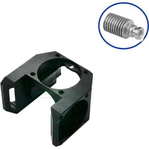 New V6 All Metal Fan Duct for Aluminium V6 circular heat sink, Can Assemble 3pcs 3010 Cooling Fans, Black / Silver