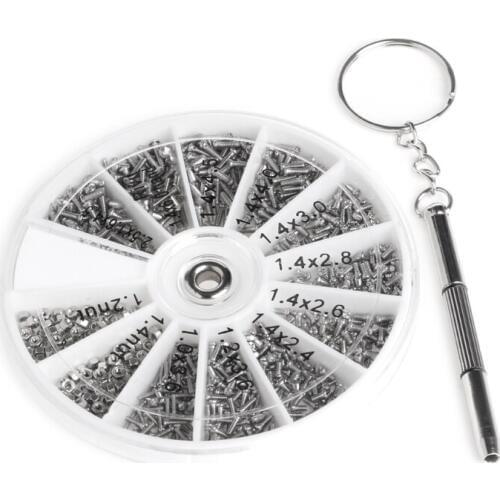 OOTDTY 12 Kinds 600Pcs/set Stainless Steel Screws Nuts Assortment Kit M1 M1.2