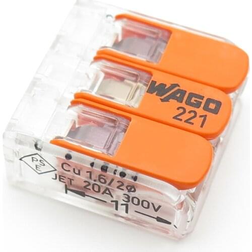 Origin 221-413 10Pcs Quick Wire Terminal Installation Terminal Bolcks And Connector 2 Pin Compact Splicing Connector VDE PSE UL