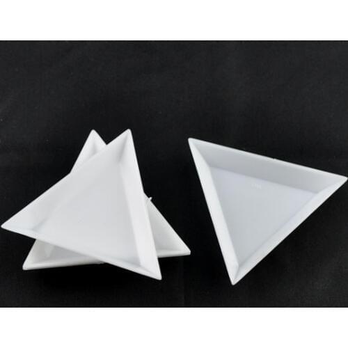Plastic Storage Containers Triangle White 6.4cm(2 4/8") x 7.3cm(2 7/8"), 2 PCs