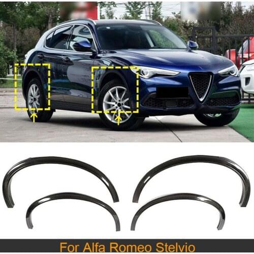 Full Carbon Fiber Wheel Arches Eyebrows For Alfa Romeo Stelvio 2017-2019 Wheel Mudguards Trims Protector FRP 4 pcs/set