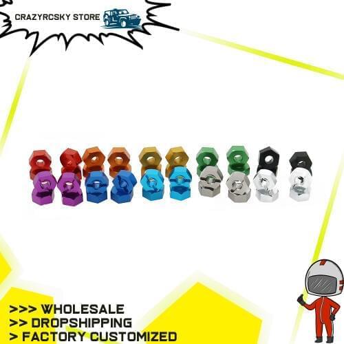 RCAWD 4PCS Alloy Wheel Hex Hub Adaptor For RC Hobby Model Car 1:16 HQ731 HQ732 HQ733 HQ734 Buggy Big Foot Truck Rally Car