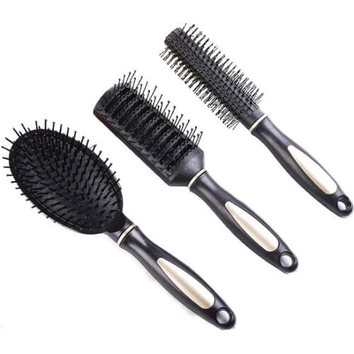1pcs Plastic Hair Brush Anti-static High Temperature Resistant Round Barrel Hair Comb Drying Curling Barber Accessories DIY Home