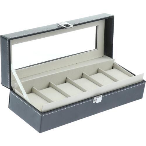 6 Slot Watch Display Case Jewelry Bracelet Storage Organiser Box