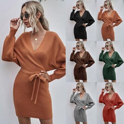 SLACTION Fashionable Knitted Dresses