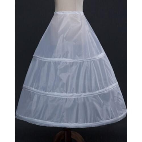 Elastic Waist 3-Hoops Ball Wedding Dress Petticoat White Cheap Bride Crinolines Underskrit