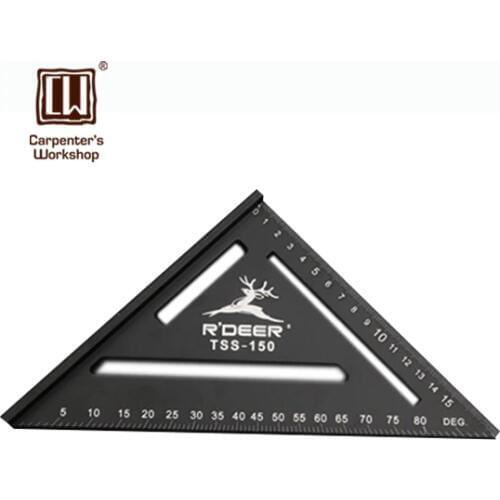 Aluminum Alloy Triangular Woodworking 45 Degree Ruler for Carpentry Woodworkers