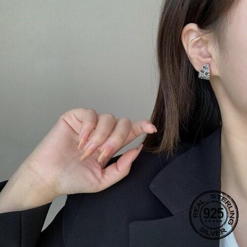 Triangle Stud Earrings 925 Sterling Silver Needle For Women Diamond New Trendy Korea Fashion Hot Sale Lady Gifts Jewelry INEFFA