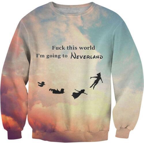 I'M GOING TO NEVERLAND 3d Print Sweatshirt Fashion Clothing Sweats Tops Jumper Hoodies For Women Men