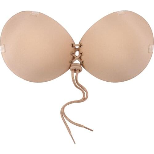 Women Bra Pad Invisible Breast Tape Push Up Silicone Bra Cup Padded Buckle/Drawstring Breast Enhancer for Sports Swimsuit Bikini