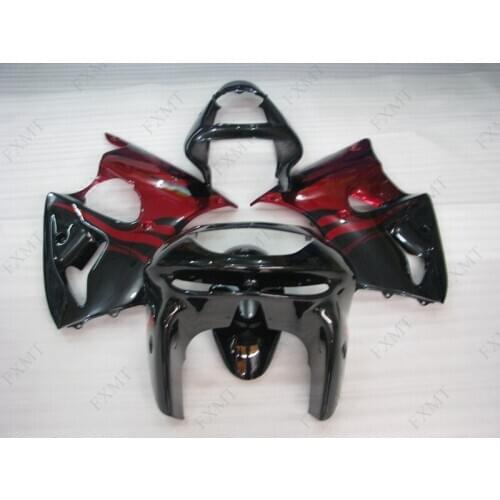 Zx6r 99 Motorcycle Fairing Zx6r 99 Body Kits Zx6r 1998 - 1999 Fairing Kits Red Flame