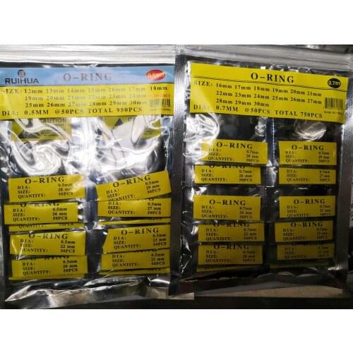 0.5-0.6-0.7mm Dia Rubber O Ring Waterproof Round Watch Back Gasket Rubber Seal Washers Set Watch 12-30mm watch parts