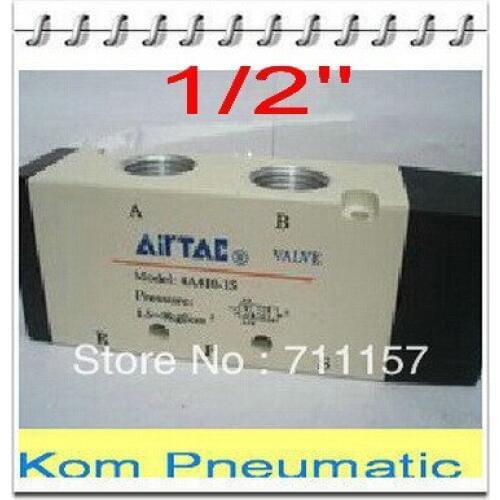 1pc 5 Port 2 Position Air Valve 4A410-15 1/2" BSP Pneumatic Gas Air Control Solenoid Valves 2/5 Way PT1/2