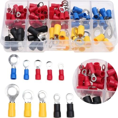 102PCS Insulated Electrical Connectors Assorted Insulated Electrical Connectors Wire Terminals Crimp with Storage Box Portable