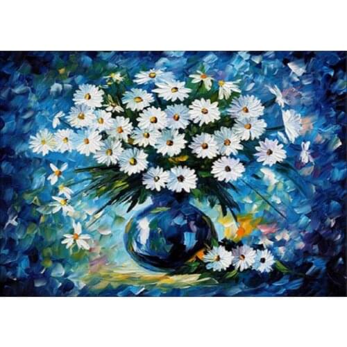 2017 NEW DIY Diamond Painting Cross Stitch White Daisies Floral Crystal Needlework Full Diamond Embroidery Flower Home Decor
