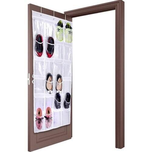 24 Grid Over Door Hanging Organizer Bag Shoe Rack Home Door Back Mounted Non-woven Fabric Shoes Holder Sneaker Slipper Hanger
