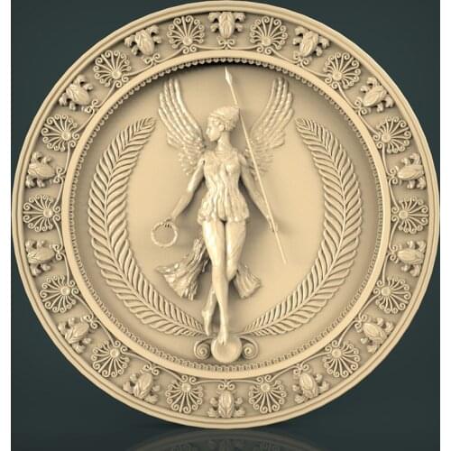 3D model relief for cnc router carving and engraving in STL file format round decor