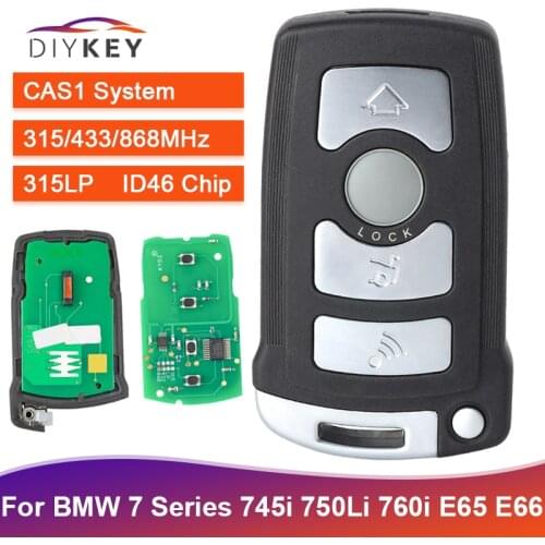 DIYKEY Smart Remote Key 4 Button 315MHz/433MHz/868MHz/315LP for BMW CAS1 7 Series E65 E66 E67 745i 750Li xDrive 760Li 2006-2011