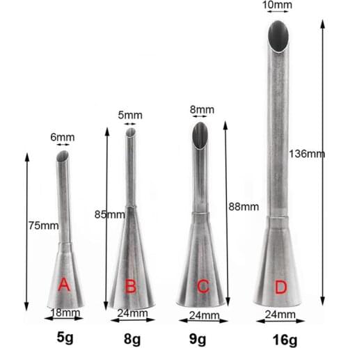 4PCS Decorating Tip Stainless Steel Icing Nozzle Pastry Tip Piping Tip Puffs Mouth Nozzles Cake Cupcake Puffs Injection Coxeer