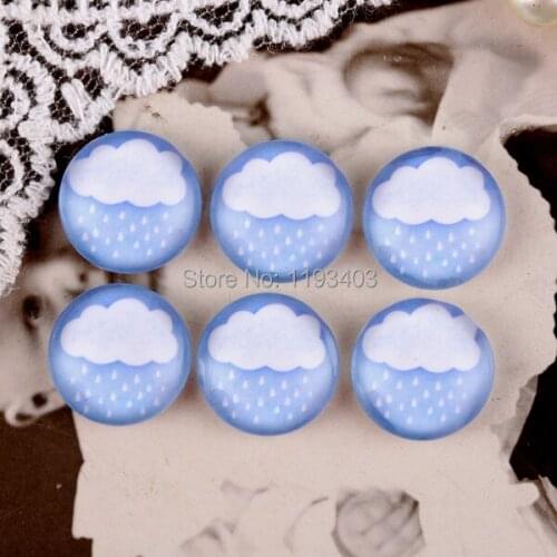40PCS 12mm)/Round12mm 20mm 25mm 30mm Glass Cabochon DIY For jewelry finding Cameo Setting ,Dome Flat Back Beads-Weather-62-1