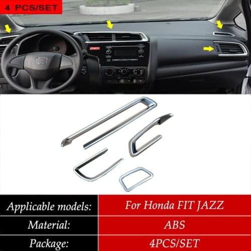ABS For Honda FIT JAZZ 2014 2015 2016 Accessories conditioner air Outlet vent frame covers trims Car styling decoration Stickers
