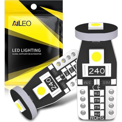 AILEO 2x Car Signal light T10 LED W5W Canbus 194 168 2825 Lamp Interior Light Reading Glove Box Trunk Auto Lamp White Yellow Red