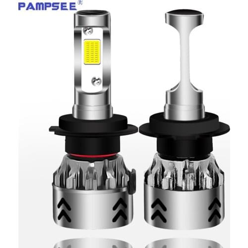 PAMPSEE Mini6 8000lm H7 Car Led Headlight with COB Chips Waterproof IP68 Super Heat Dissipation 30000h Life H1 H4 H11 9005 9006